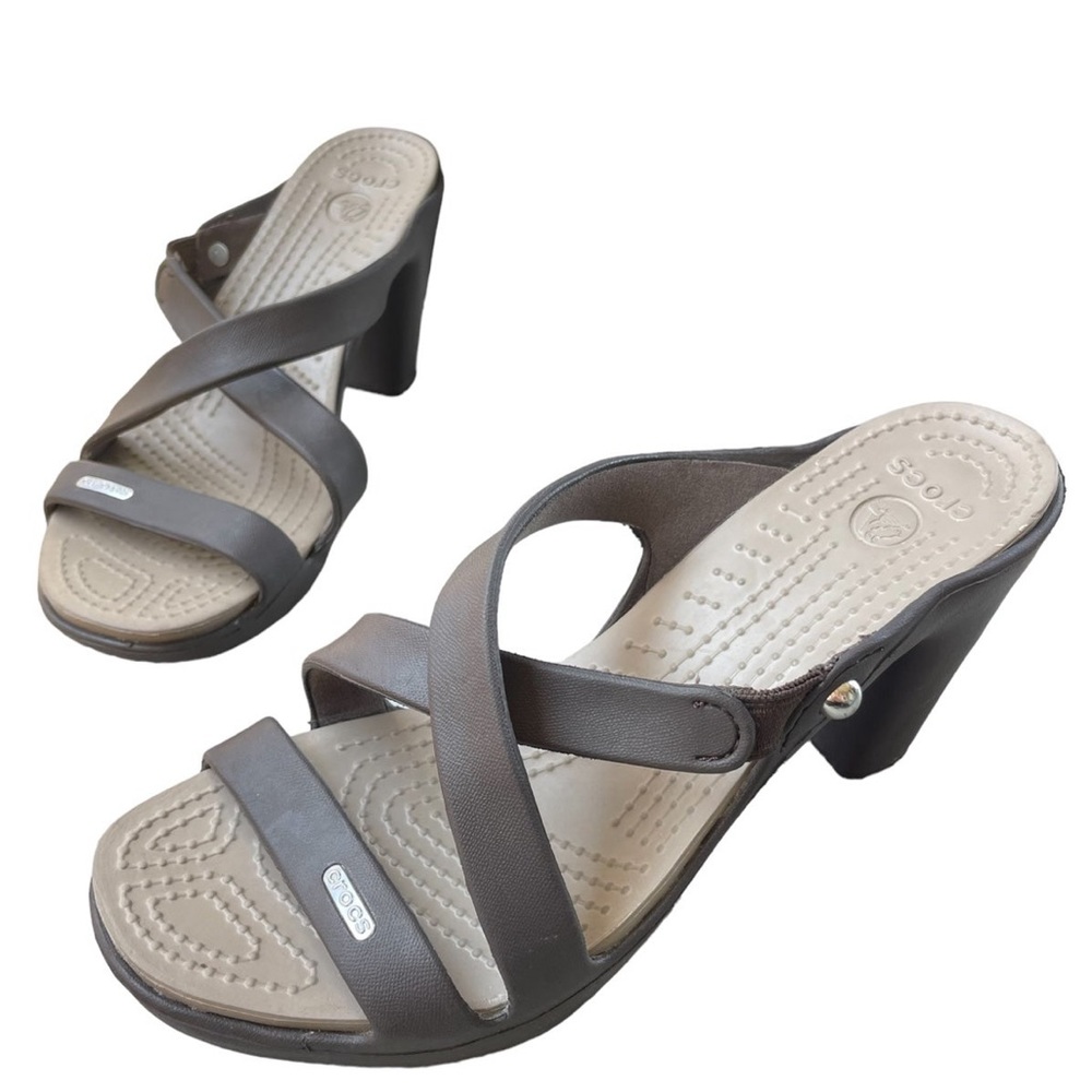 Crocs Cyprus IV comfort heel sandal gray Woman’s Sz6